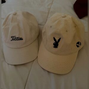 White and crème hats